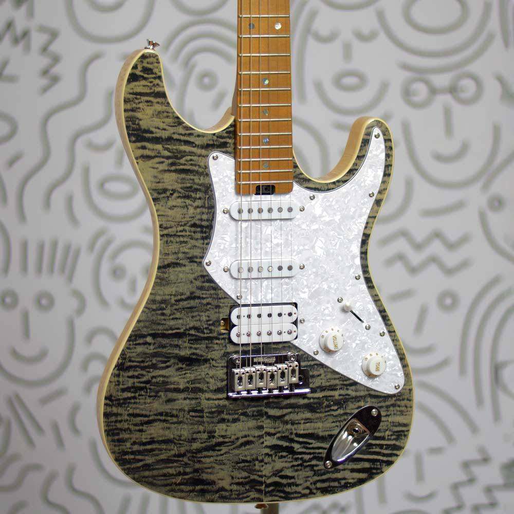 Guitarra Aria Pro II 714 MK-2 Strato HSS Black Diamond :: Groover