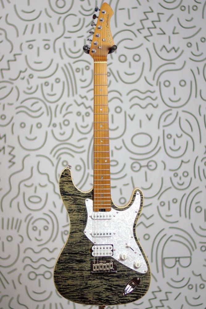 Guitarra Aria Pro II 714 MK-2 Strato HSS Black Diamond :: Groover