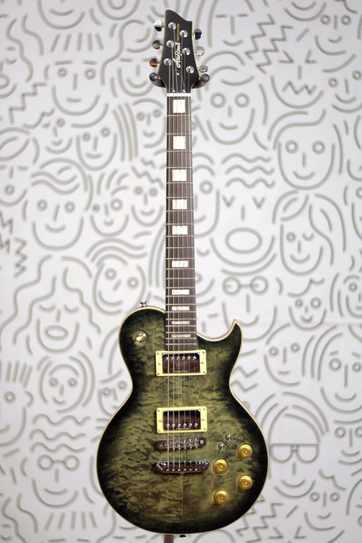 Guitarra Aria Pro II PE-480 Les Paul See-Through Black Burst com