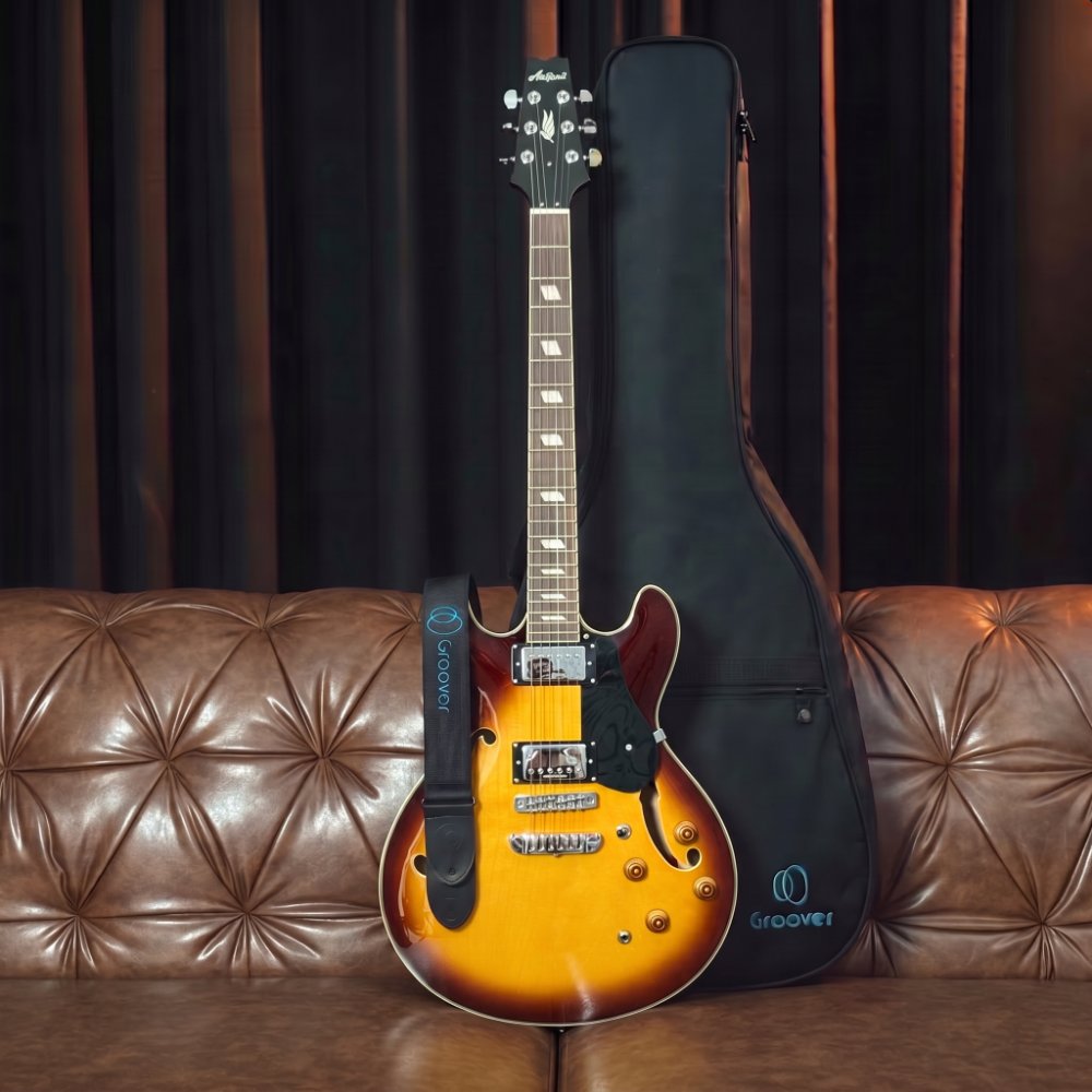 Guitarra Aria Pro II TA-Classic Brown Burst Semi-Acústica Alnico-5