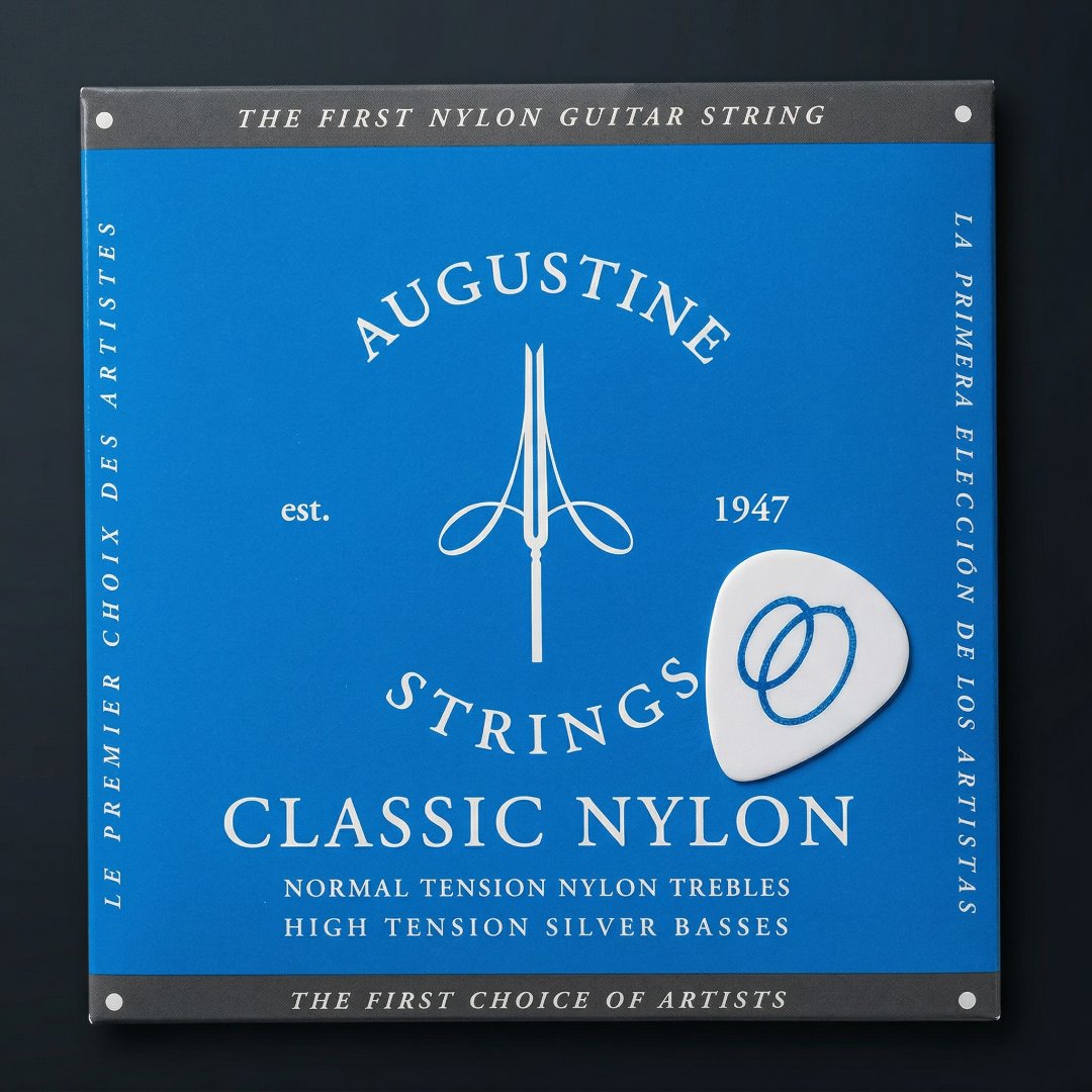 Corda Augustine Classic Blue para Violão Clássico Nylon Tensão Alta Média Palheta Groover