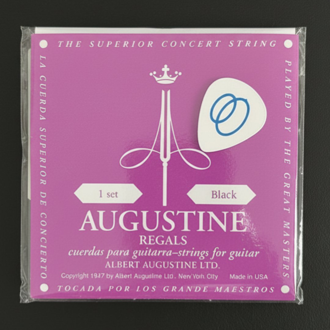 Corda Augustine Regal Black para Violão Clássico Nylon Tensão Leve-Extra Alta Palheta Groover