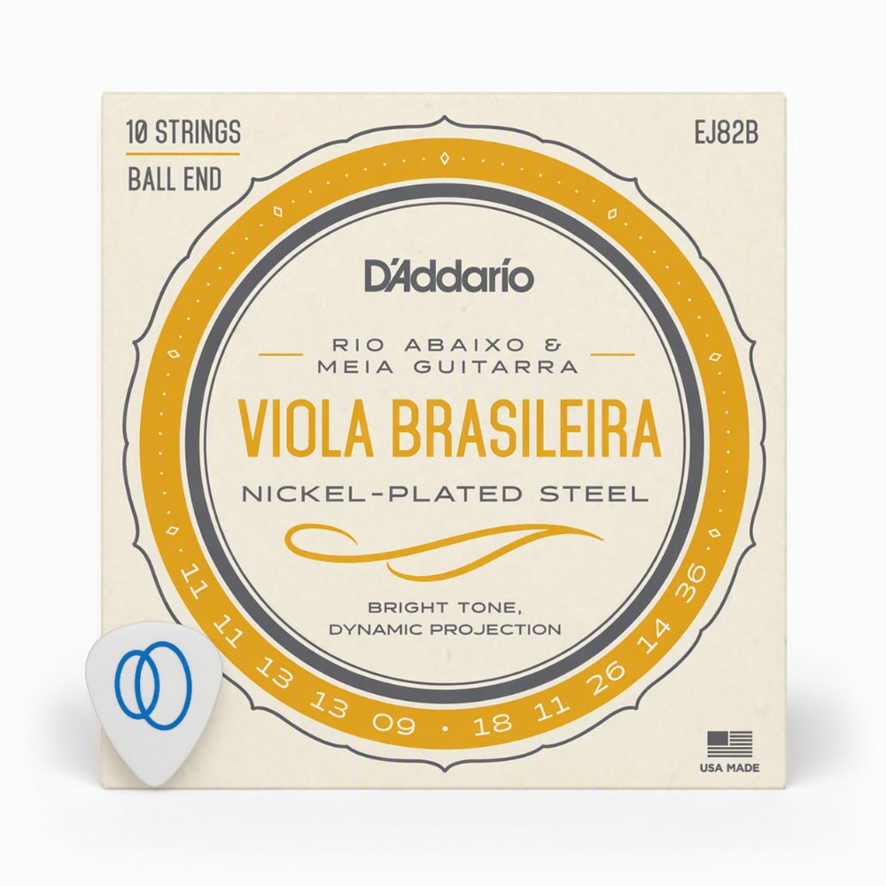 Encordoamento Daddario para Viola Caipira Brasileira Rio Abaixo e Meia Guitarra