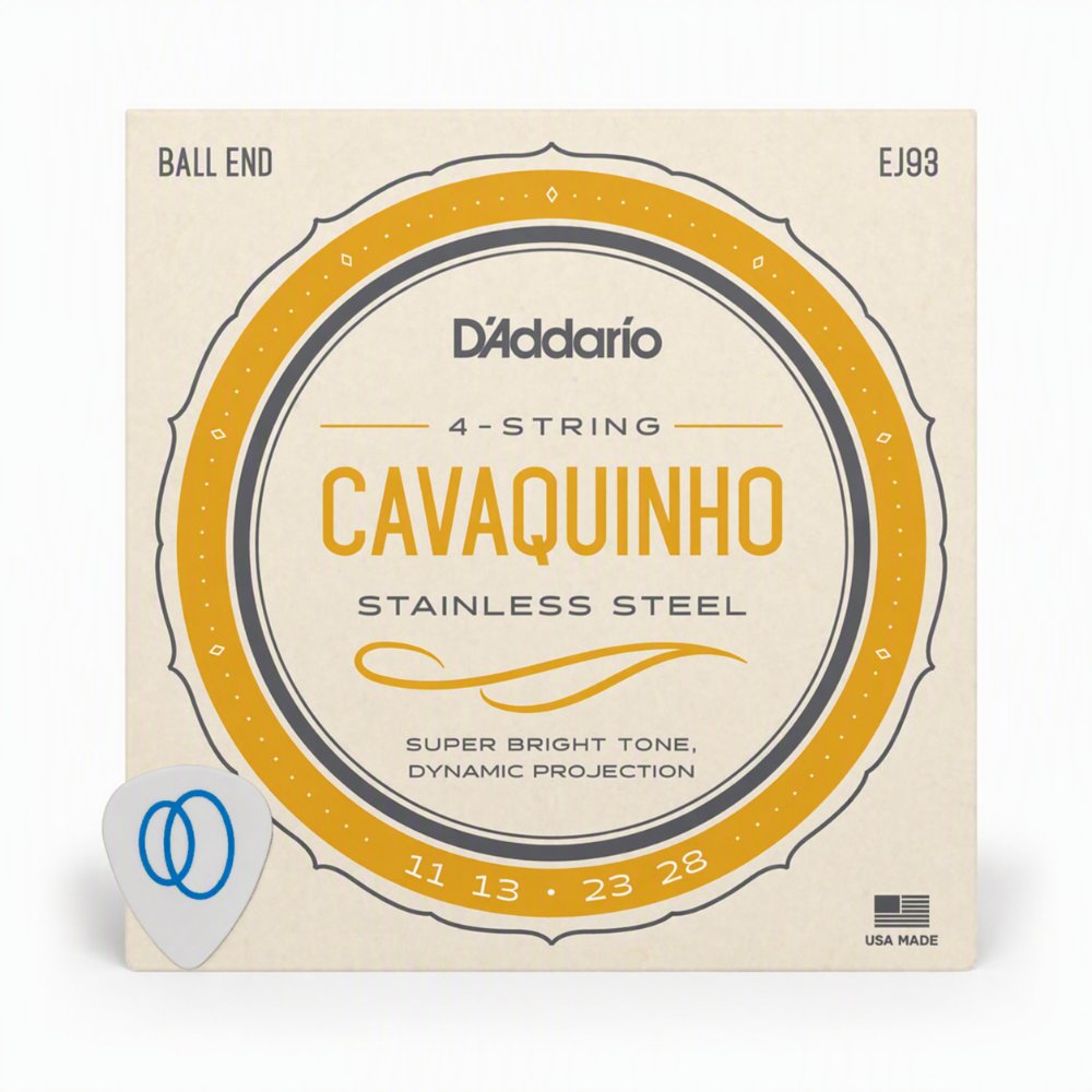 Cordas para Cavaquinho D'Addario EJ93 4 Cordas Aço Inoxidável Núcleo de Alto Carbono