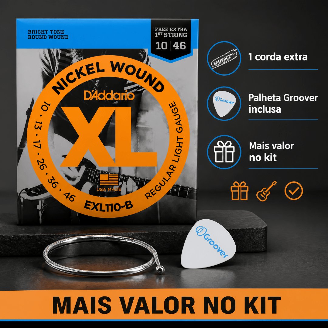 Encordoamento D'addario EXL para Guitarra (09, 010, 011)