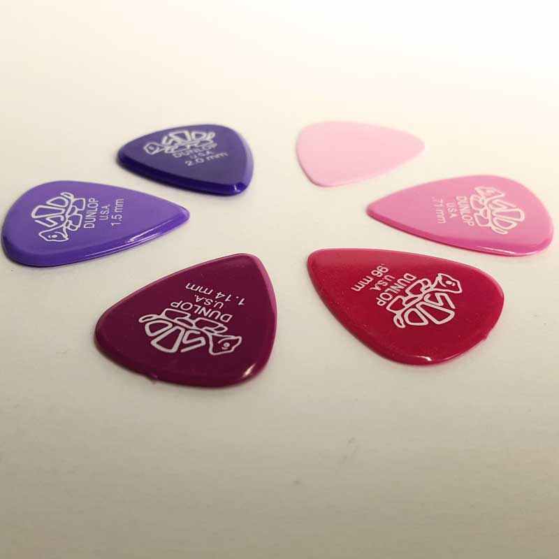 Palheta Dunlop Delrin para Guitarra, Baixo e Violão (Pacote c/6)