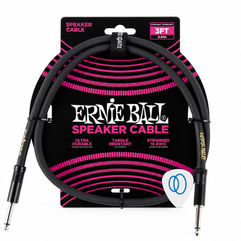 Cabo Ernie Ball Classic Speaker Cable P06071 3ft Ligação de Cabeçote e Caixa