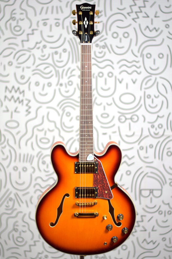 Kit Guitarra Giannini GAE06 Semi Acústica Linha Sonic Deluxe