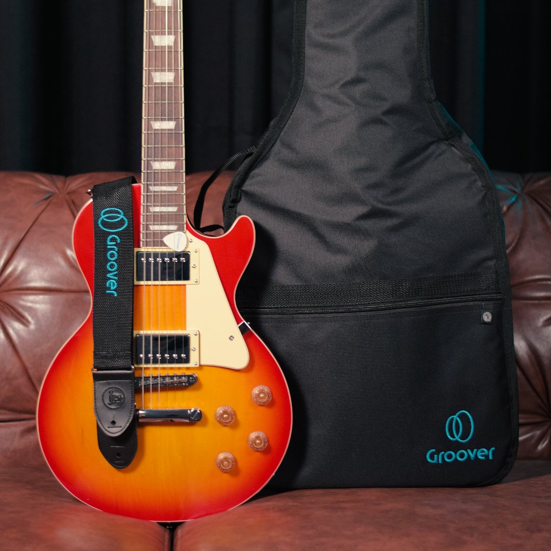 Kit Guitarra Giannini GAE09 Les Paul Cherry Sunburst Sonic Deluxe Correia Bag Groover