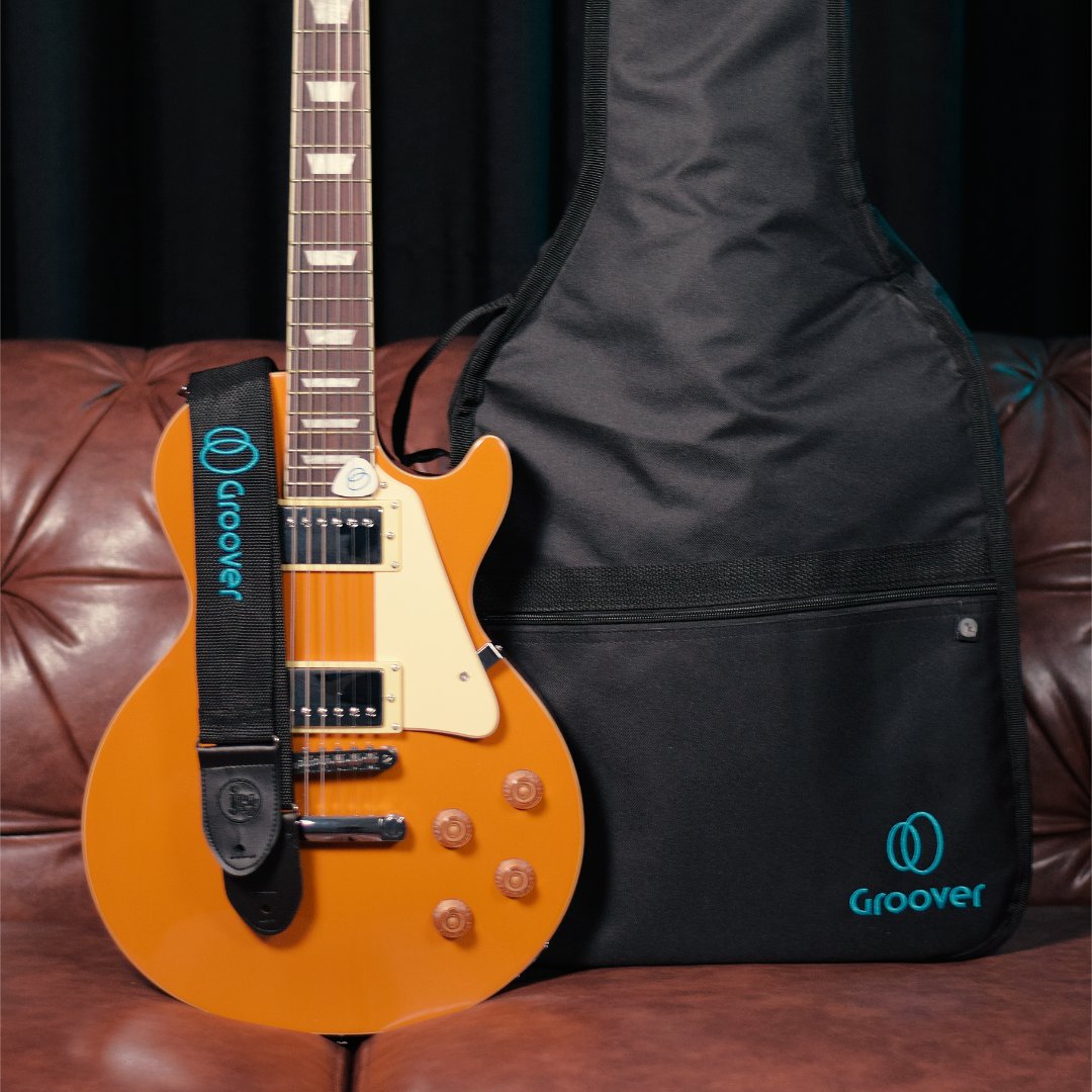 Kit Guitarra Giannini GAE09 Les Paul Gold Top Sonic Deluxe Correia Bag Groover