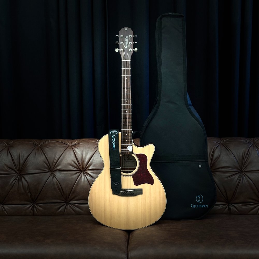 Violão Giannini Performance Plus GGC Plus CEQ NS Aço Eletroacústico Grand Concert Bag Groover