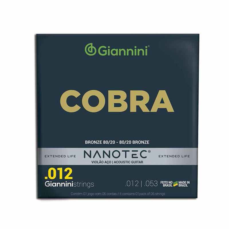 Encordoamento Giannini Violão Aço Nanotec Coated Bronze 80/20