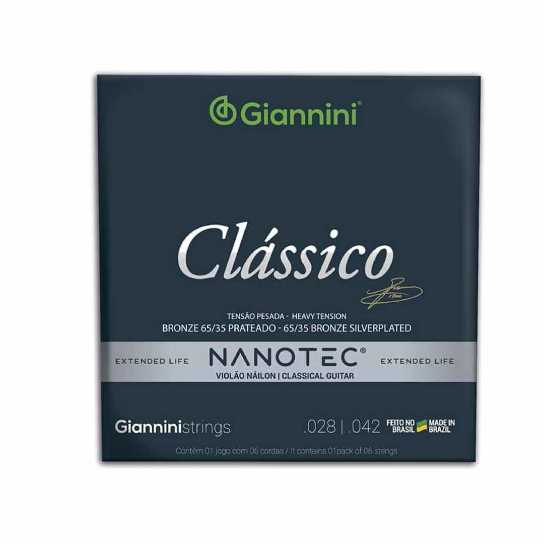 Encordoamento Para Violão Giannini GENW Nylon Bronze 65/35 Nanotec
