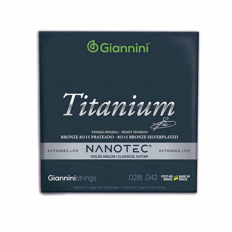 Cordas Giannini Violão Nylon Clássico Titanium Bronze 85/15 Nanotec