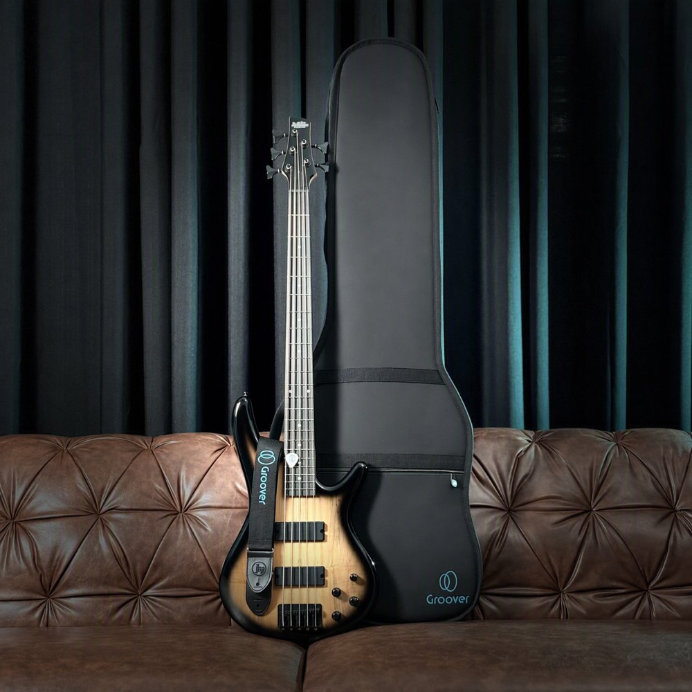 Contra-Baixo Ibanez GSR205SM 5 Cordas Ativo Natural Gray Burst Captadores Dynamix H EQ