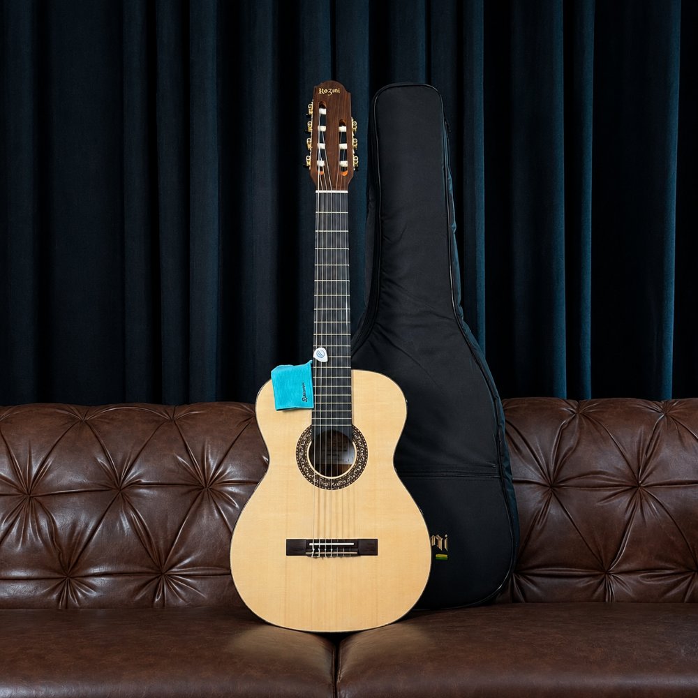 Violão Rozini Premium 7 Cordas RX720 Natural Acústico com Bag Instrumento Regulado