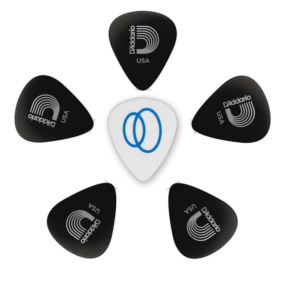 Palhetas Daddario Planet Waves Pretas de Celulóide Guitarra, Baixo, Violão