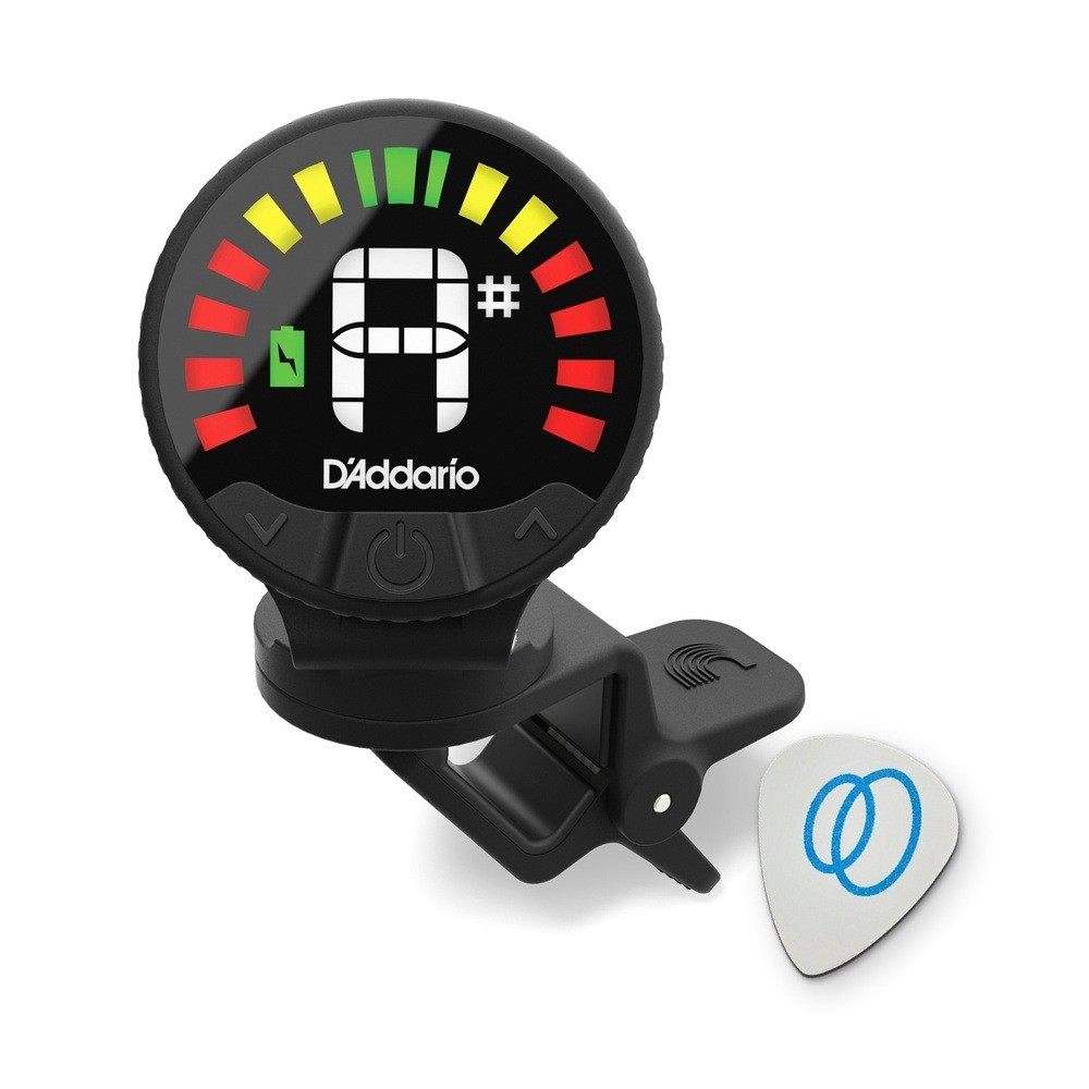 Afinador Recarregável D'Addario Nexxus 360 PW-CT-26 Clip-On Cromático Giro 360° + Palheta Groover