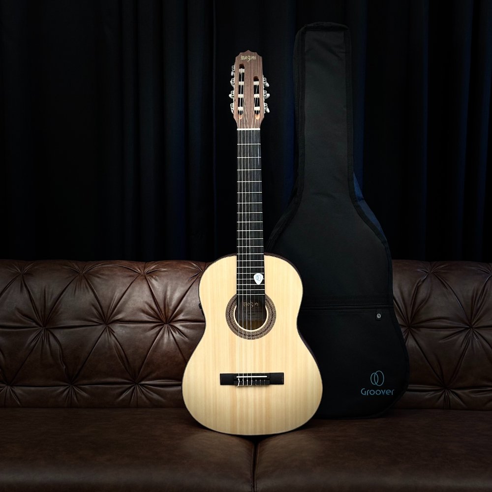 Violão Rozini RX517 Studio Eletroacústico 7 Cordas Nylon Eletrico Fosco Bag Groover