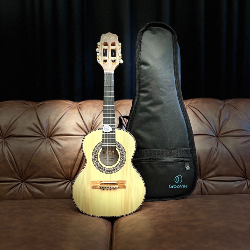 Cavaquinho Rozini Presença Brasil Esplendor RC15 Acústico Natural Brilho Tampo Maciço Bag Groover
