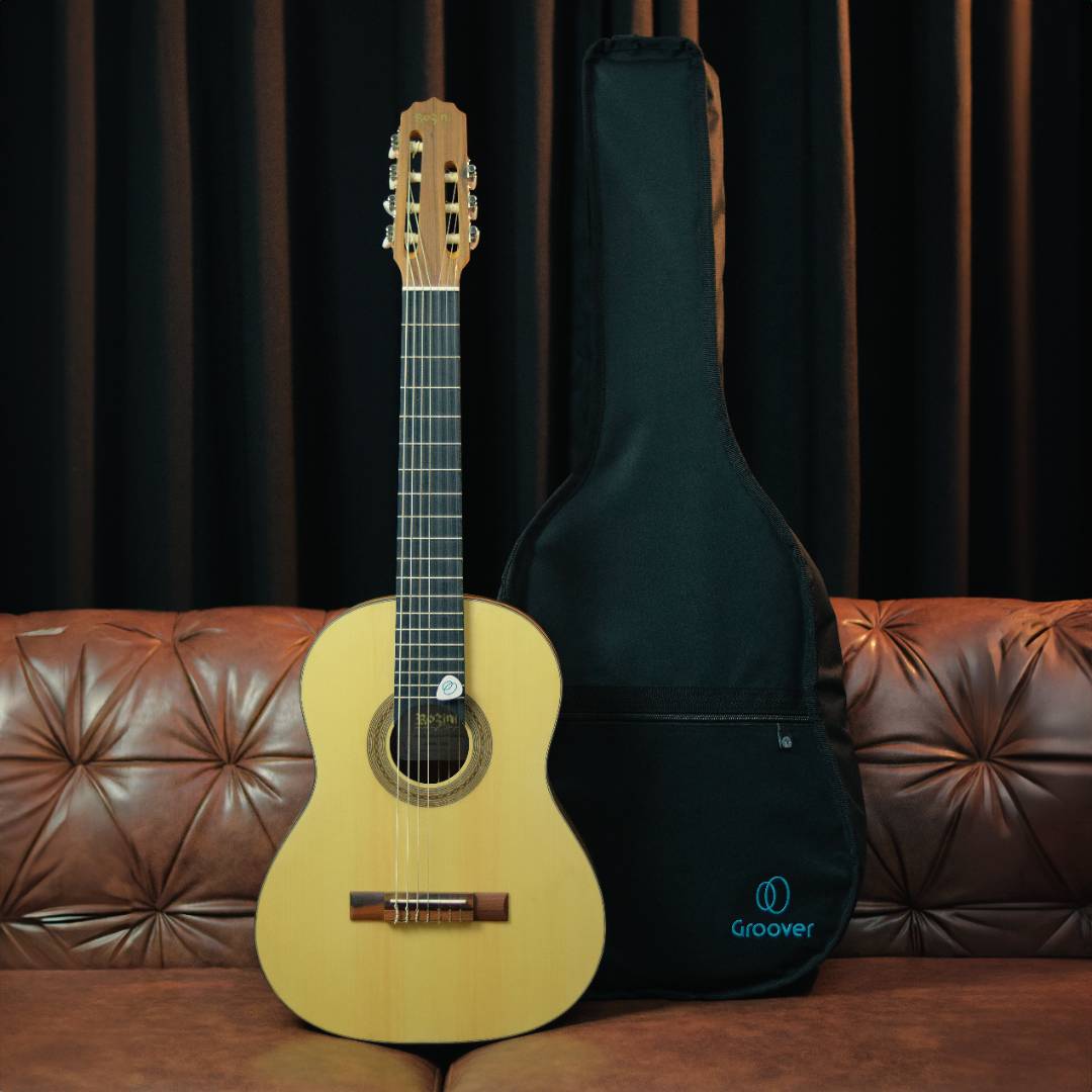 Kit Violão Rozini RX517 ACFLP 7 Cordas Studio Nylon Acustico Fosco com Bag
