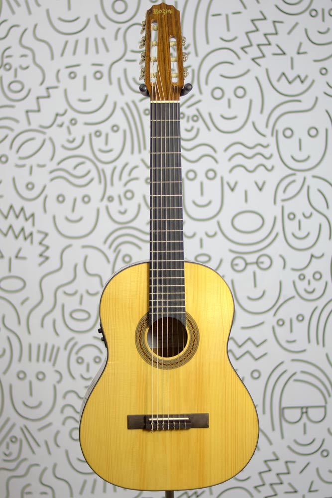Violão Rozini RX517 Studio Fishman 7 Cordas Nylon Eletrico Natural