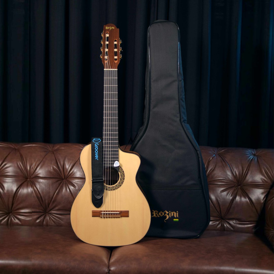 Violão Rozini RX721 Fishman Clásica 3 Eletroacústico 7 Cordas Clássico Bag Correia Groover
