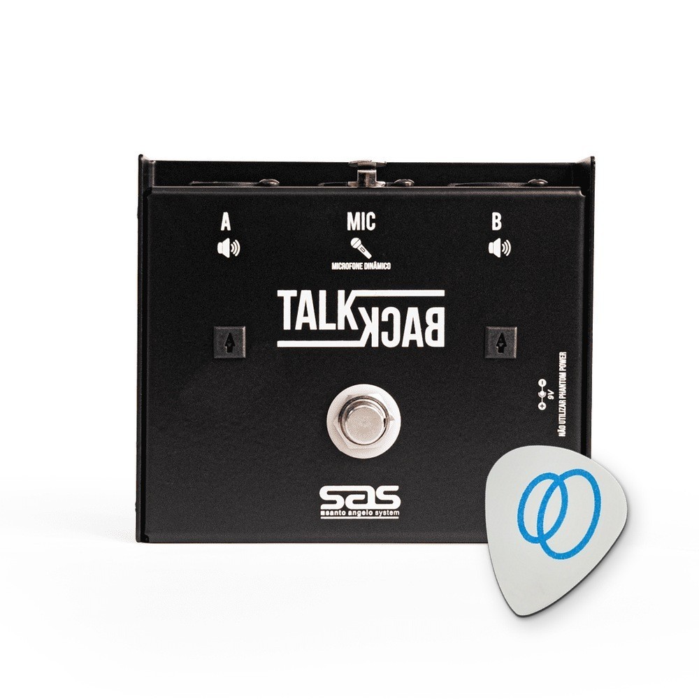 Pedal Talkback Santo Angelo TBLC com LED com Trava 2 Saídas XLR e Fonte + Palheta Groover