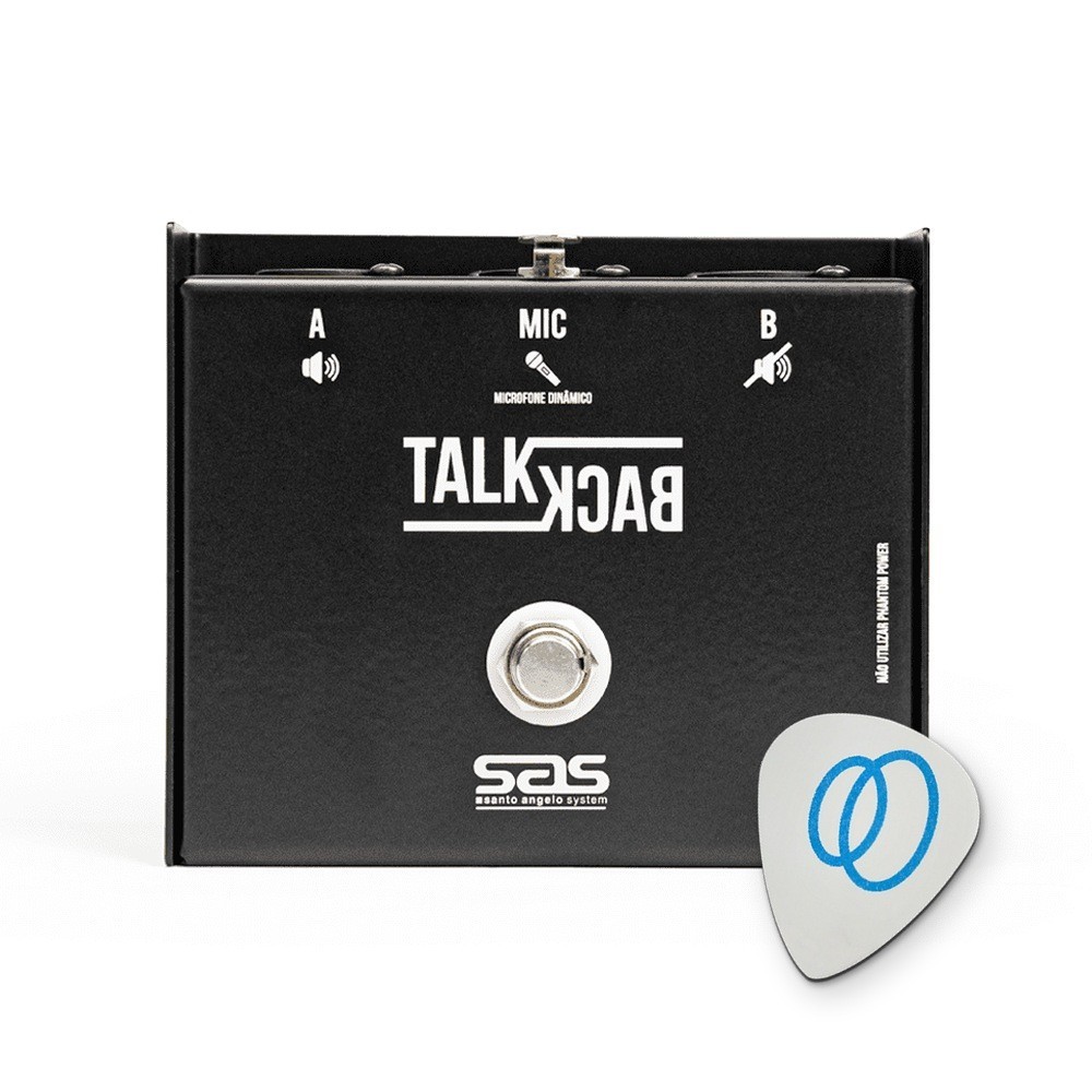 Pedal Talkback Santo Angelo TBS sem LED sem Trava 1 Entrada 2 Saídas XLR + Palheta Groover