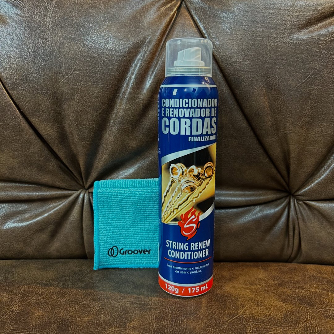 Kit Limpador de Cordas Solez para Guitarra Violão Contra-baixo Flanela Groover