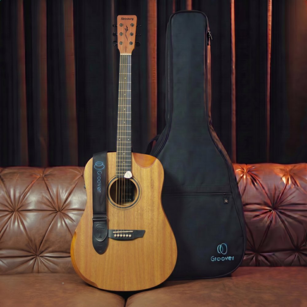 Violão Strinberg Forest FS4D HCR MGS Folk Eletroacústico Half-Cutaway Mahogany Satin Arm Rest e Bag