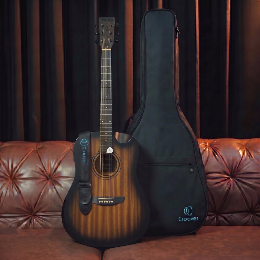 Violão Strinberg Forest FS4D HCR TBS Folk Eletroacústico Half-Cutaway Tobacco Sunburst com Arm Rest