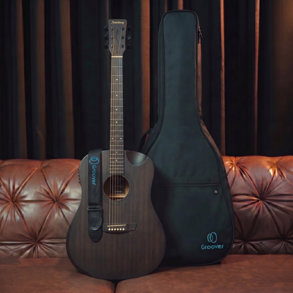 Violão Strinberg Forest FS4D HCR TOS Folk Eletroacústico Half-Cutaway Tobacco Satin Arm Rest e Bag
