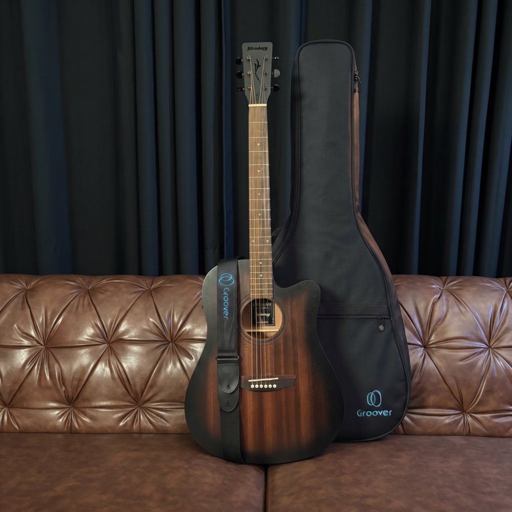 Violão Strinberg Forest FS4D TBS Folk Eletroacústico com Cutaway Tobacco Sunburst Fosco Bag Groover