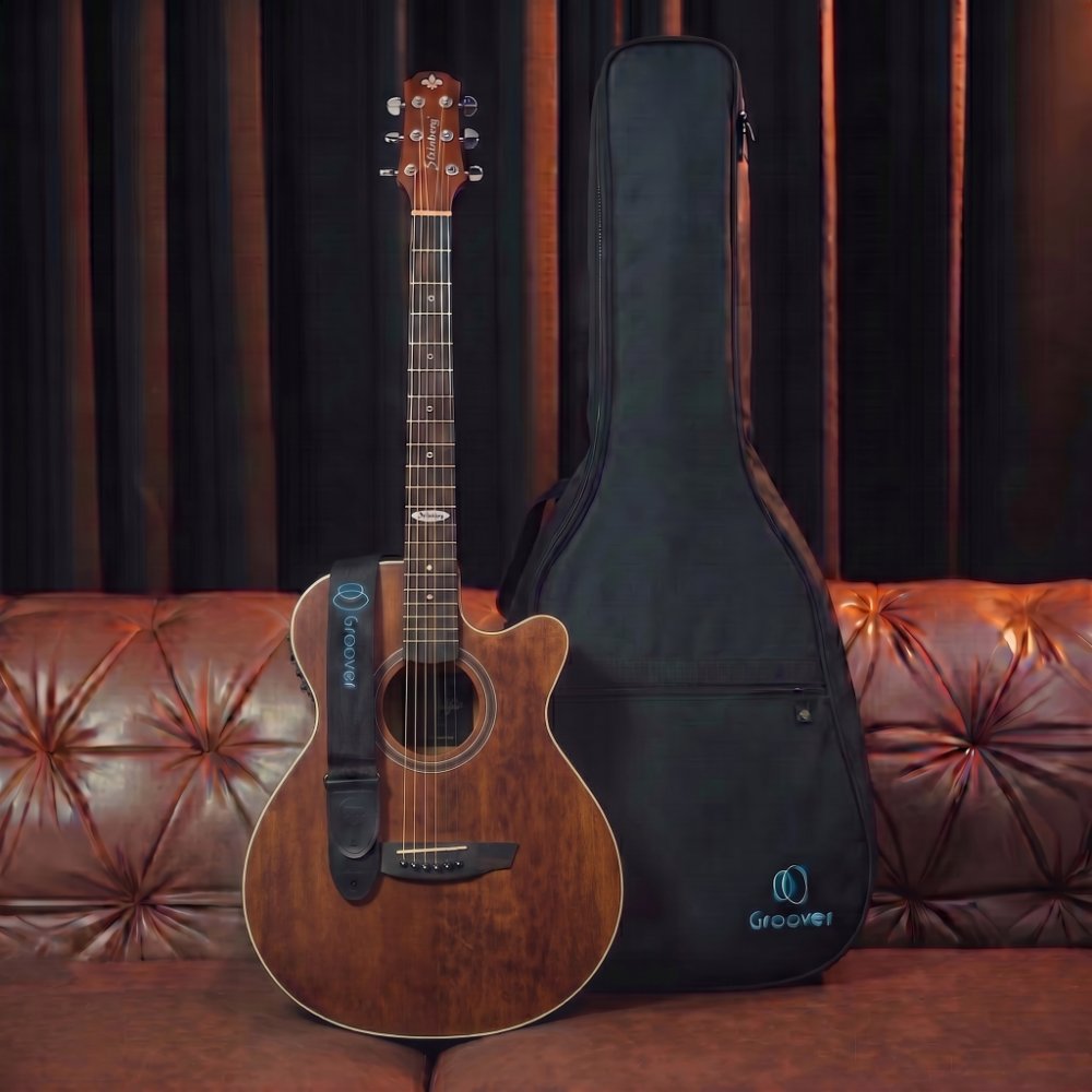 Violão Strinberg SA200C SMS Artístico Eletroacústico com Cutaway Smoked Satin Fosco Correia e Bag