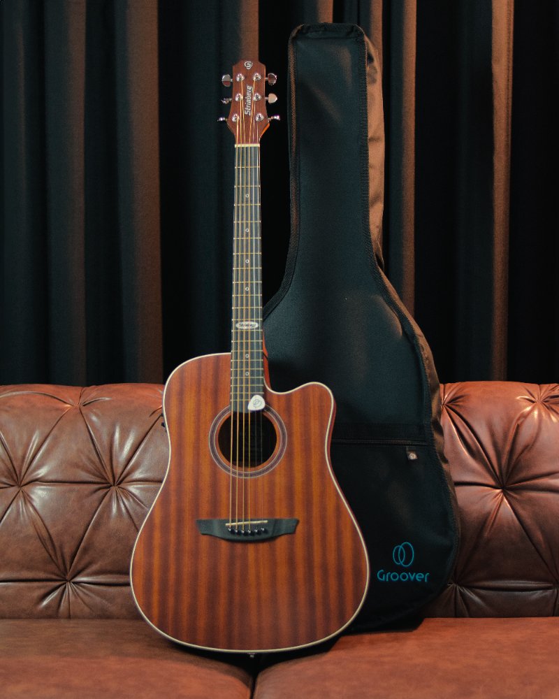 Violão Strinberg SD200C MGS Folk Eletroacústico com Cutaway Mahogany Satin Fosco e Pré SE-60