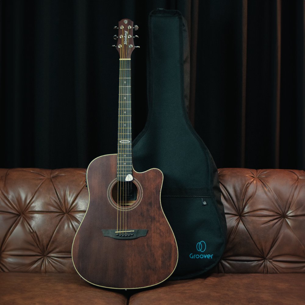Violão Strinberg SD200C SMS Folk Eletroacústico com Cutaway Smoked Satin Fosco e Pré SE-60