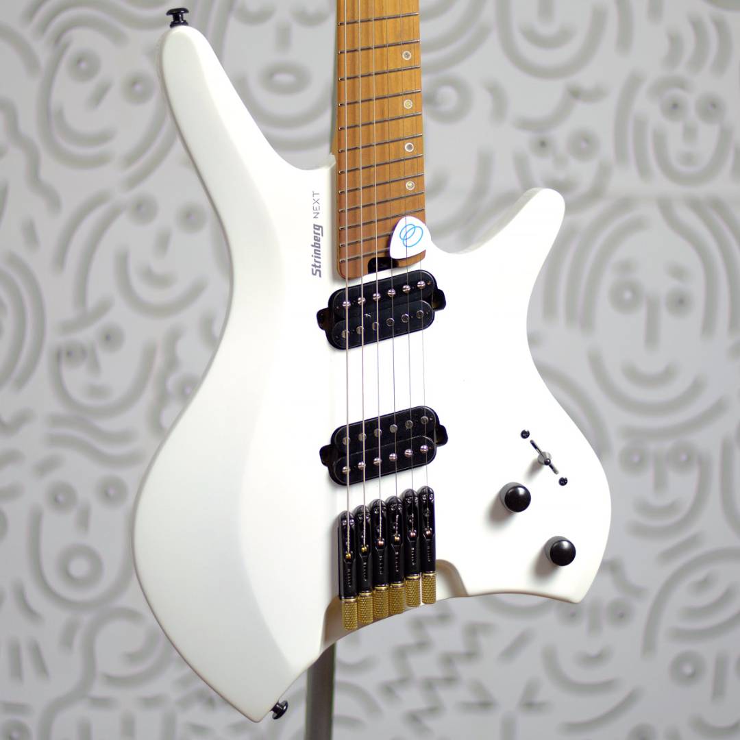 Guitarra Strinberg Next SHN6 6 Cordas Multiscale Headless Pearl White com Bag