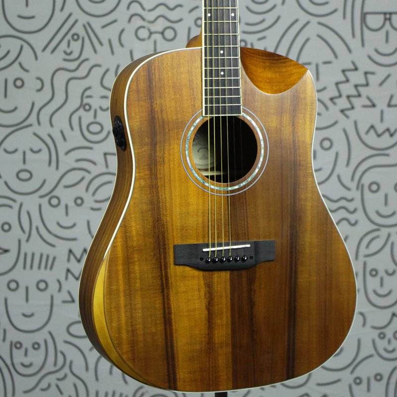 Violão Seizi Neo Akira Mirai Folk Elétrico Half Cutway Edição Limitada Koa