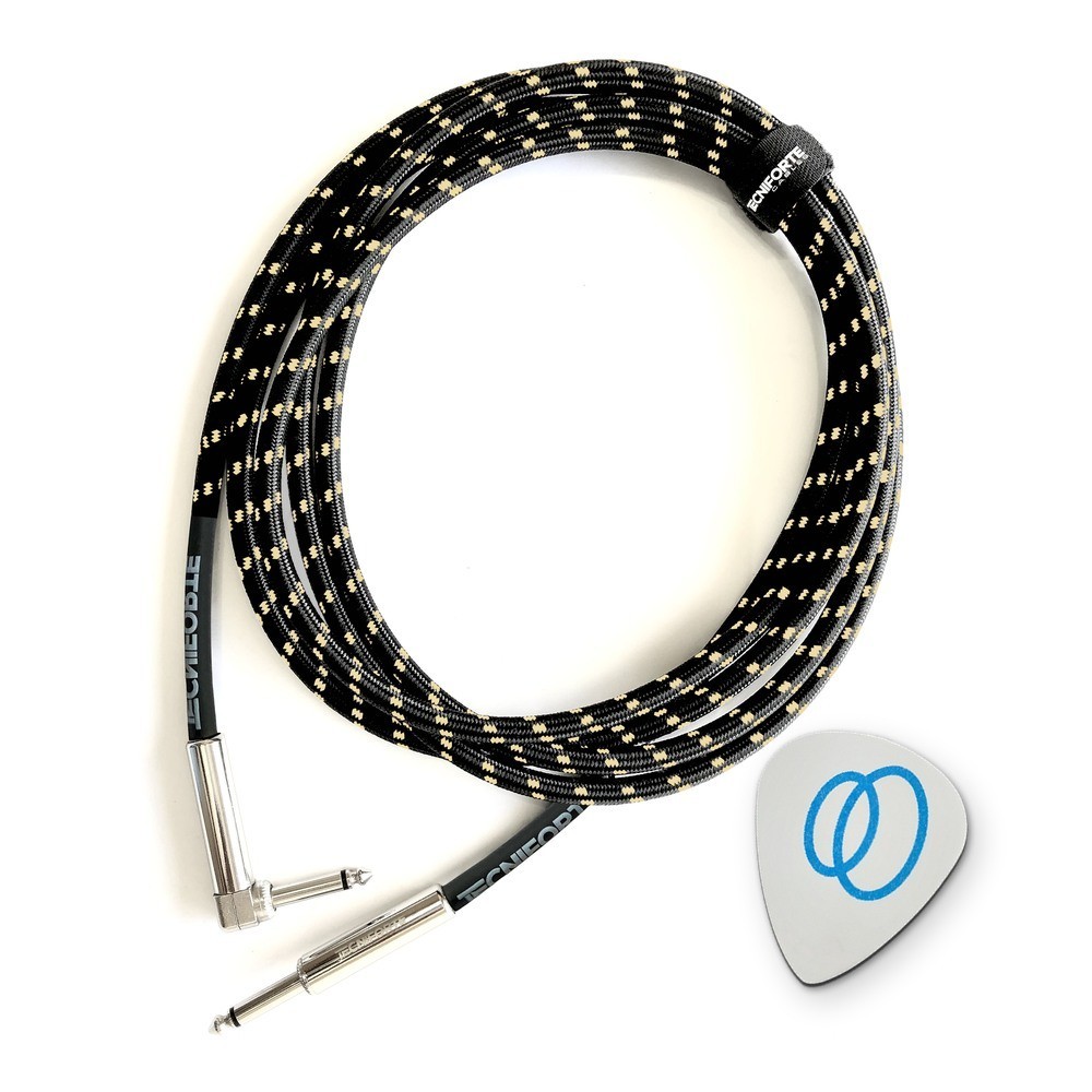 Cabo Guitarra Violão Baixo Tecniforte Mammoth Plug Reto/L Têxtil + Palheta Groover