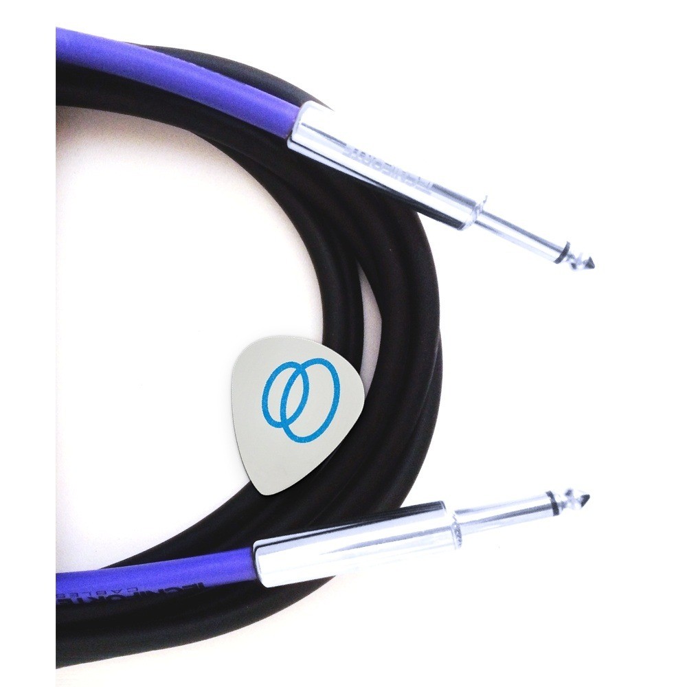 Cabo Guitarra Violão Tecniforte Rai Plug Reto/Reto Níquel Sem Solda + Palheta Groover