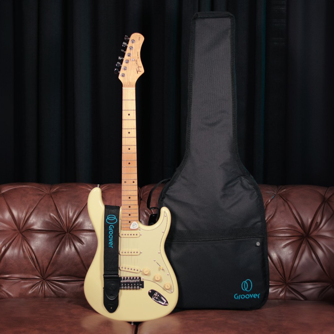 Kit Guitarra Tagima TG530 Stratocaster Olympic White Correia Bag Groover