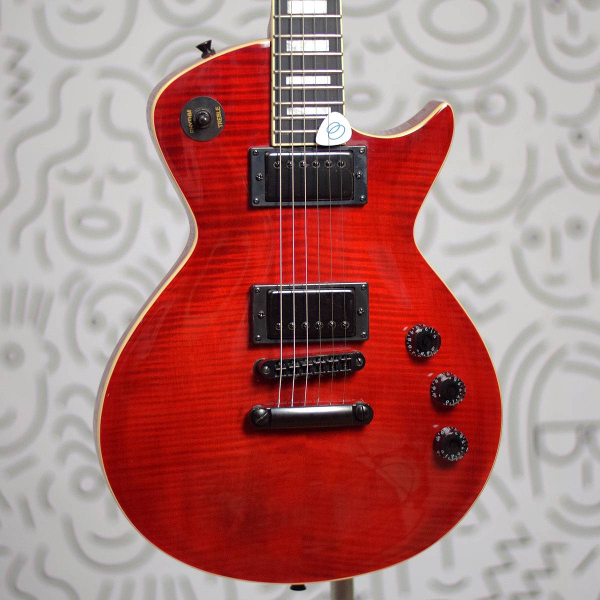 Guitarra Tagima Almach Les Paul Flamed Top Single Cut Transparent Red com Palheta Groover