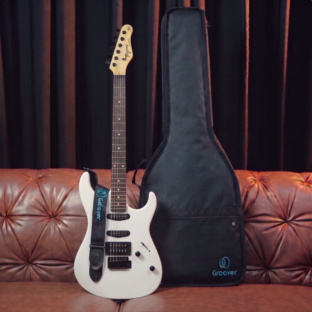 Kit Guitarra Tagima TG-510 Strato HSS White Correia Bag Groover