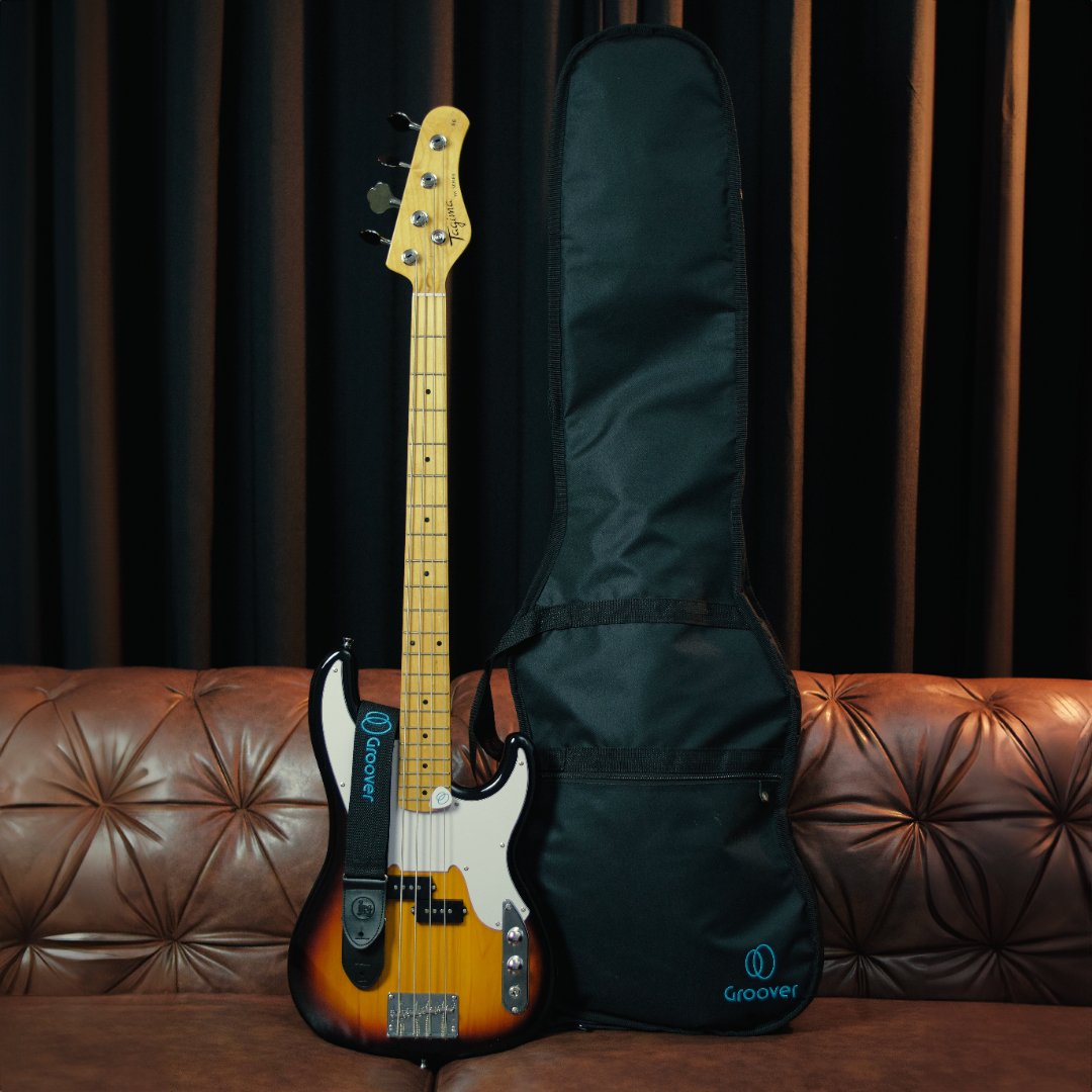 Kit Contra baixo Tagima TW-66 Precision 4 Cordas Passivo Sunburst Correia Bag Groover