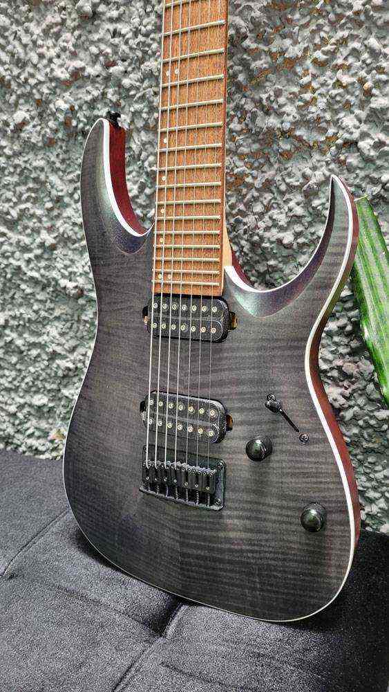 Guitarra Ibanez 7 cordas RGA742FM Transparent Gray Flat