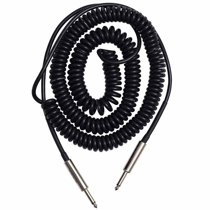 Cabo para Guitarra Tecniforte Jimi 9 Metros Tipo Mola Preto